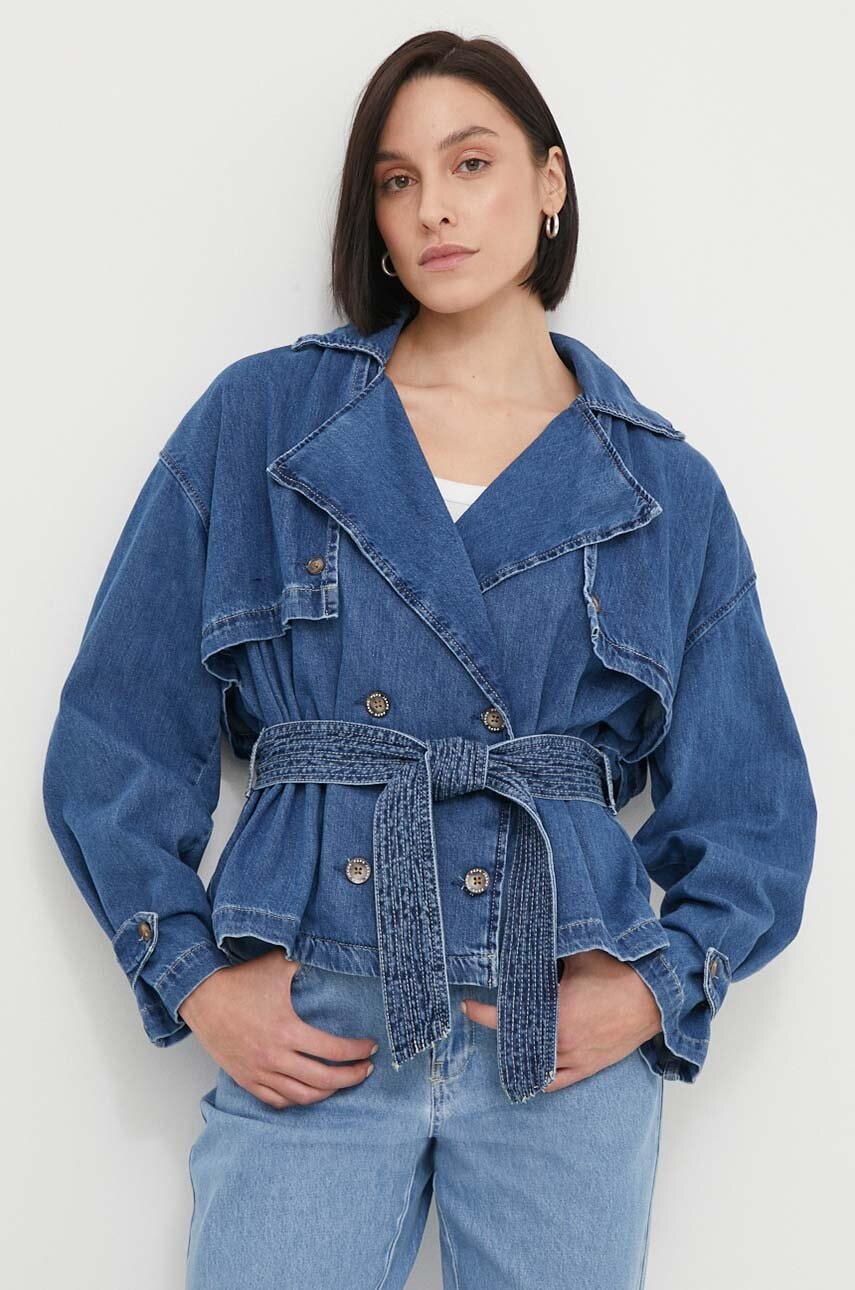 Τζιν μπουφάν Pepe Jeans DUNE χρώμα: ναυτικό μπλε PL402380