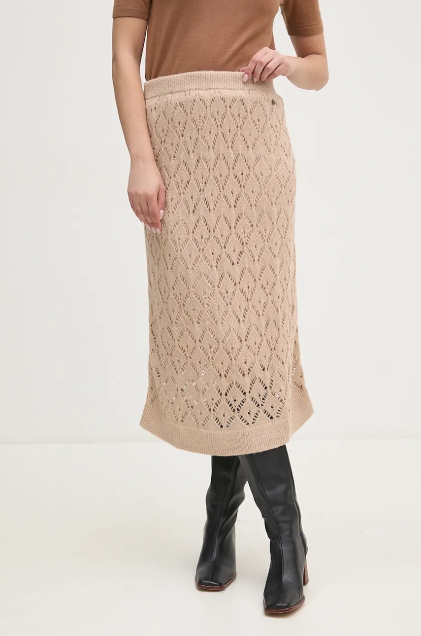 Φούστα Pepe Jeans HAILEY SKIRT χρώμα: μπεζ, PL901169