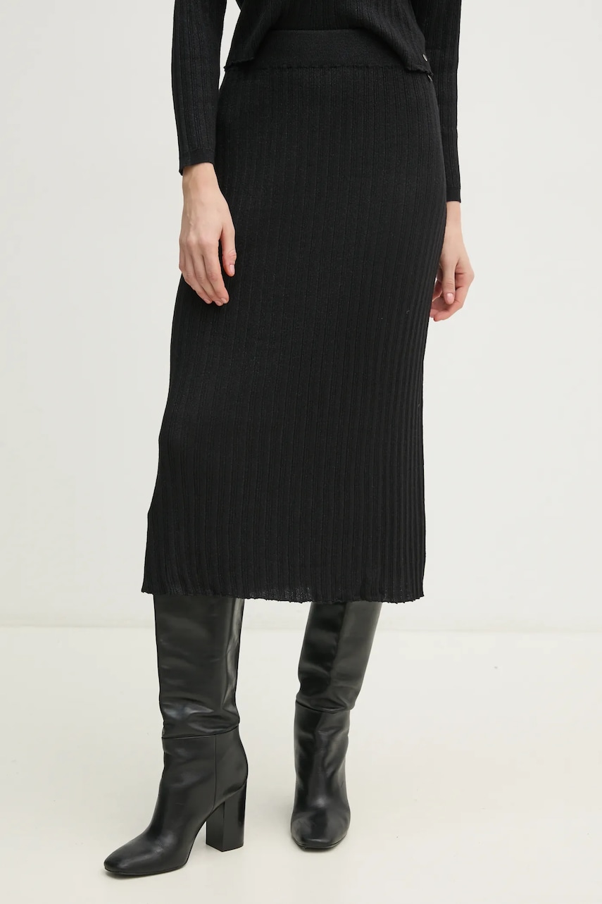 Φούστα Pepe Jeans NICOLE SKIRT χρώμα: μαύρο, PL901174