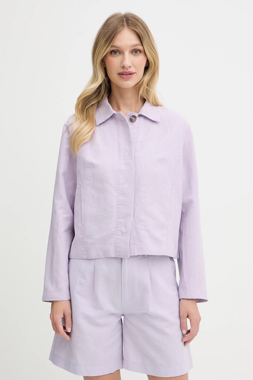 Πουκάμισο μπουφάν Pepe Jeans χρώμα: μοβ, PL402605