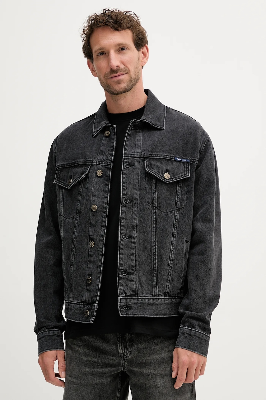 Τζιν μπουφάν Pepe Jeans χρώμα: μαύρο, PM4027159U0