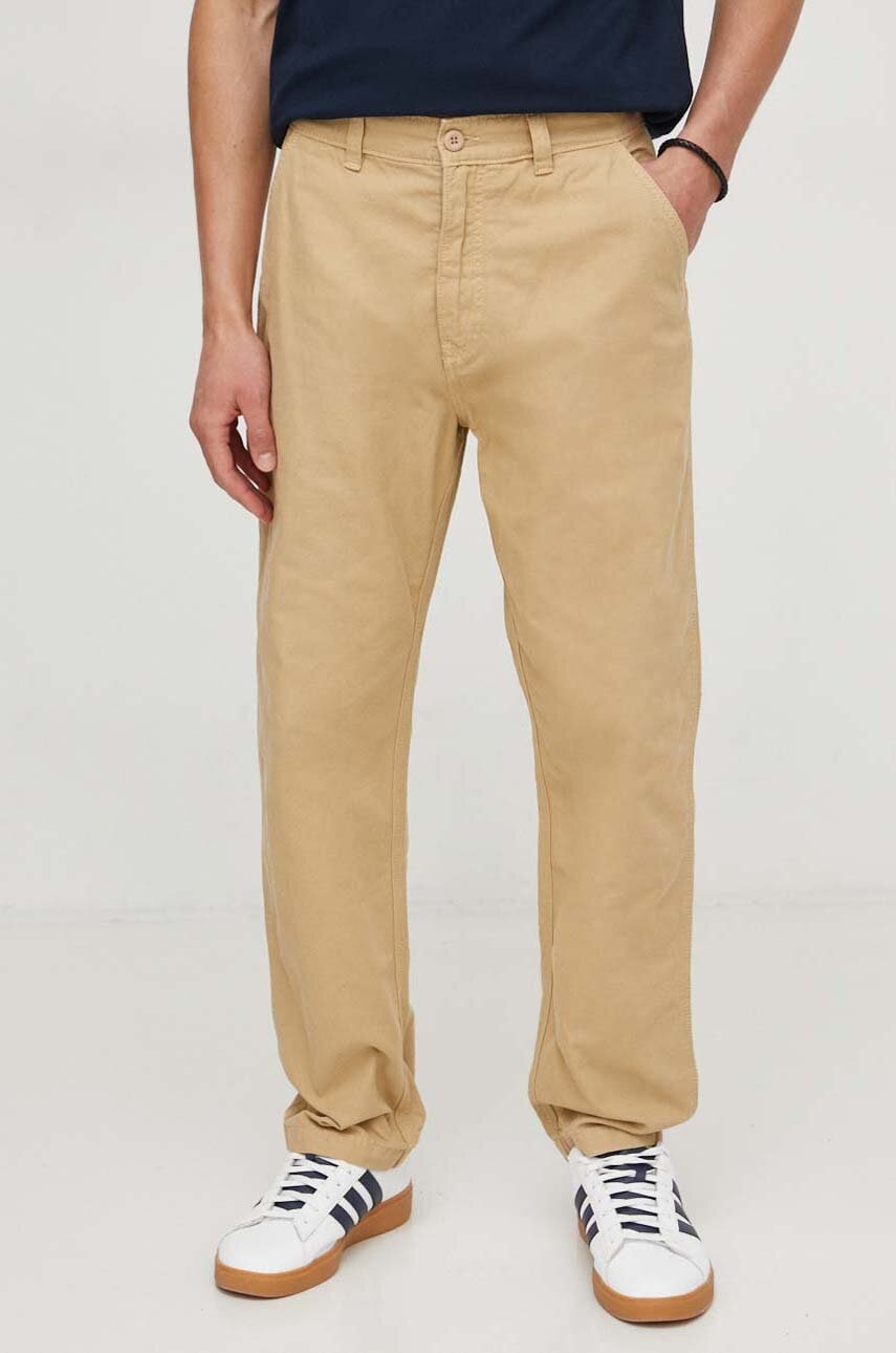Βαμβακερό παντελόνι Pepe Jeans RELAXED STRAIGHT CARPENTER PANT χρώμα: μπεζ PM211649