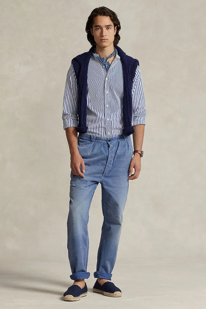 Βαμβακερό παντελόνι Polo Ralph Lauren Pant χρώμα: μπλε, 710923848