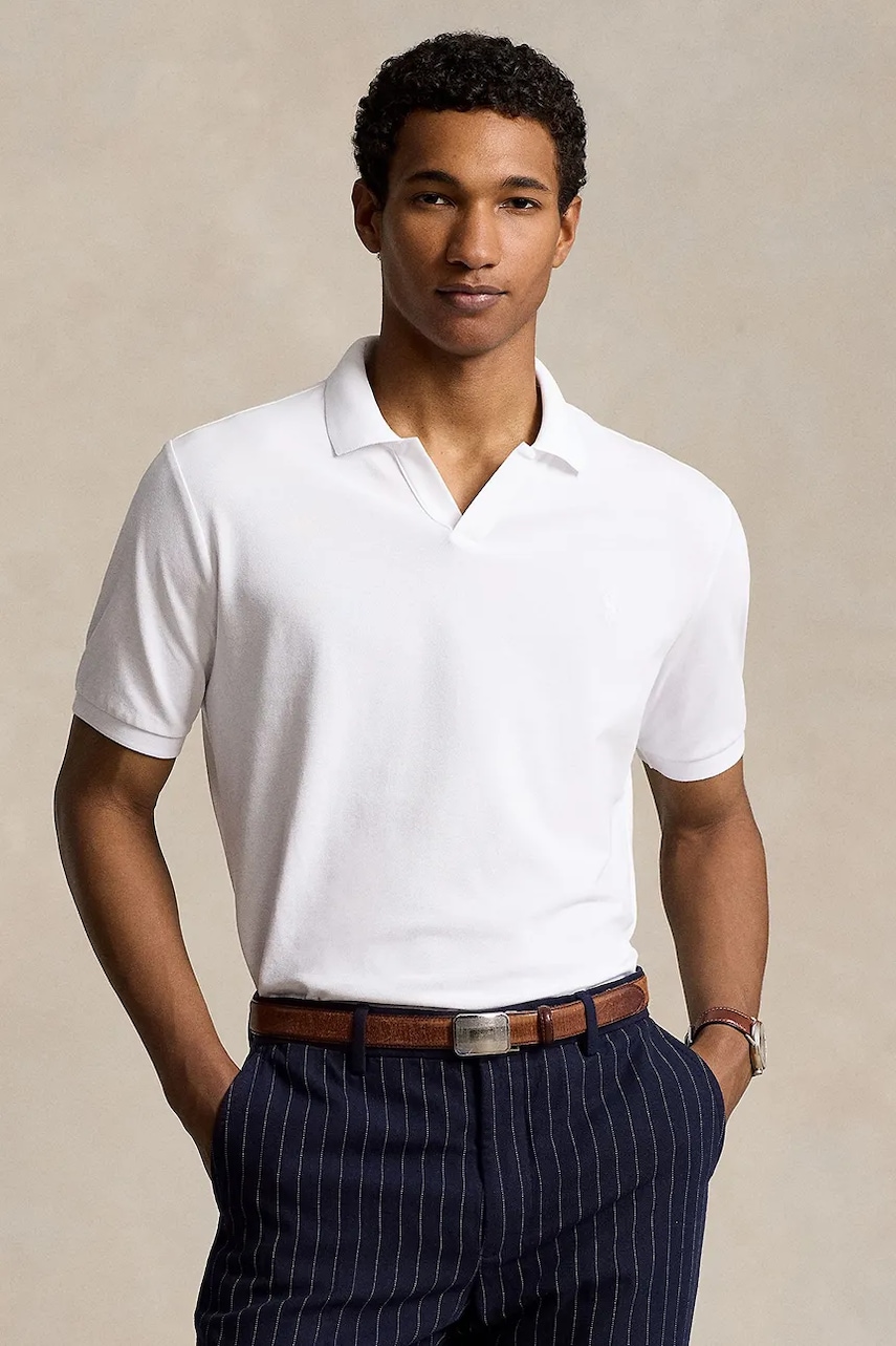 Βαμβακερό μπλουζάκι πόλο Polo Ralph Lauren Polo Shirt χρώμα: άσπρο, 710941449