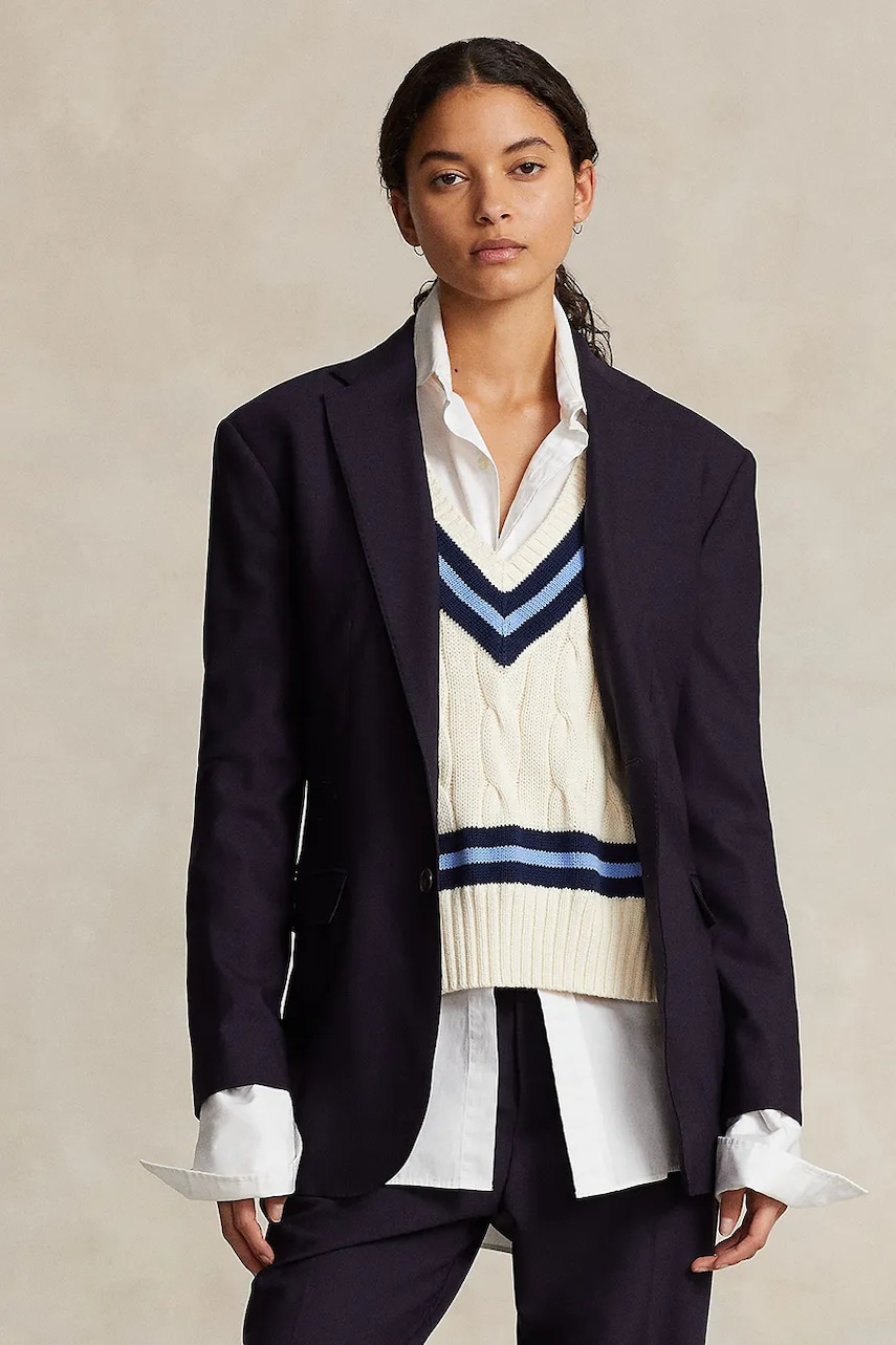 Μάλλινο σακάκι Polo Ralph Lauren RLXD SB χρώμα: ναυτικό μπλε, 211891060