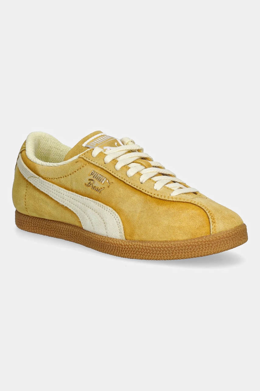 Σουέτ αθλητικά παπούτσια Puma Brasil The NeverWorn V χρώμα: κίτρινο, 401643