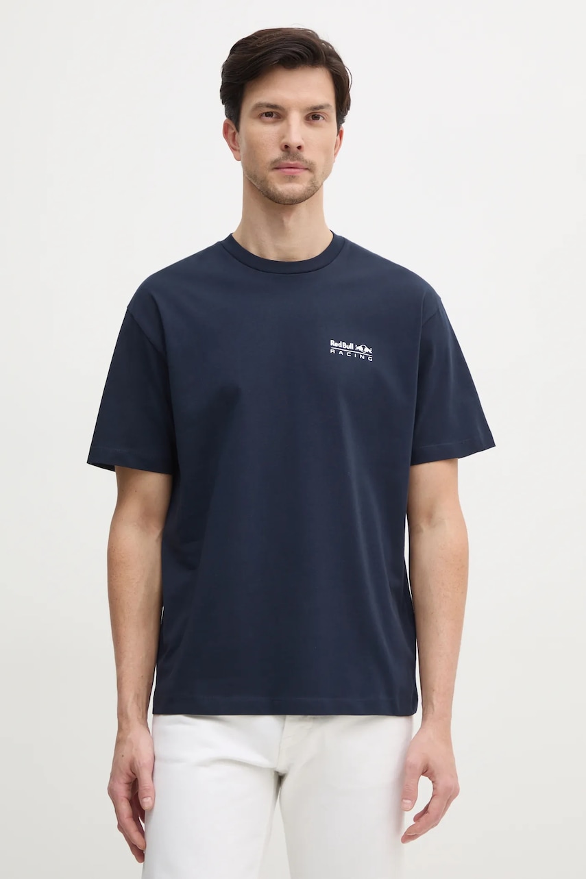 Βαμβακερό μπλουζάκι Red Bull Racing x Pepe Jeans ABSTRACT RELIEF TEE ανδρικό, χρώμα: ναυτικό μπλε, RM500018