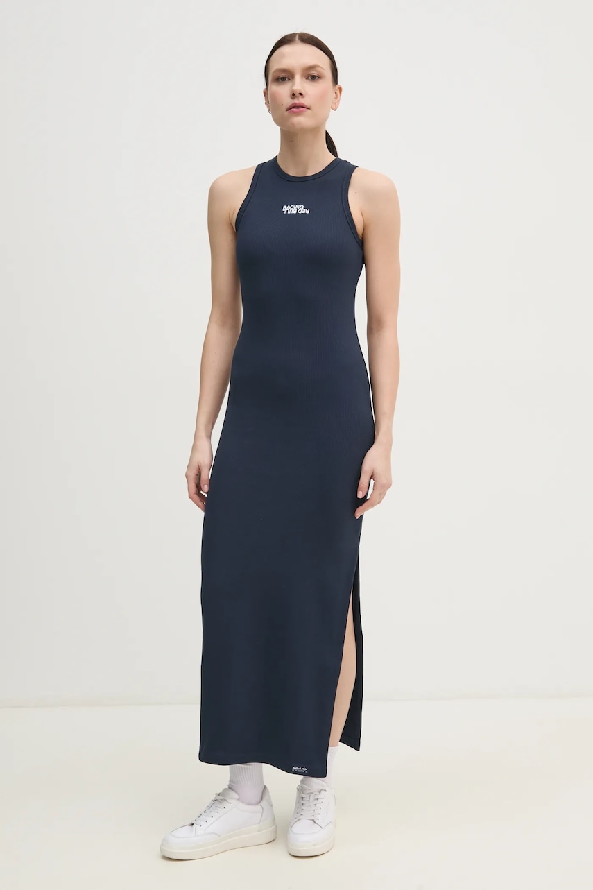 Φόρεμα Red Bull Racing x Pepe Jeans LOGO RIB MAXI DRESS χρώμα: ναυτικό μπλε, RL950003