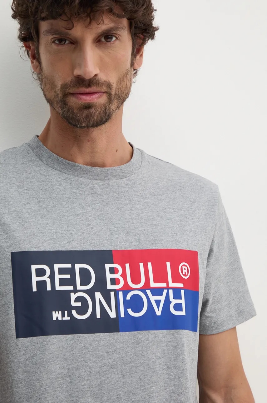 Βαμβακερό μπλουζάκι Red Bull Racing x Pepe Jeans ανδρικό, χρώμα: γκρι, RM500001