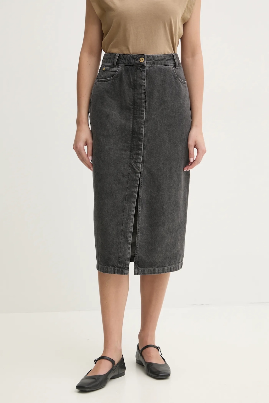 Τζιν φούστα Sessun χρώμα: γκρι, 23506006