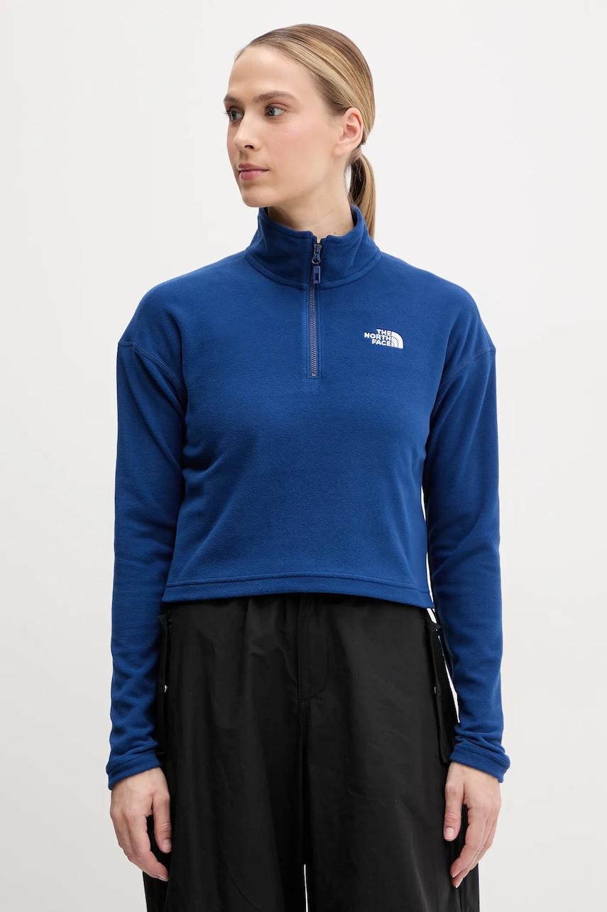 Αθλητική μπλούζα The North Face 100 Glacier Cropped χρώμα: ναυτικό μπλε, NF0A855ND1R1