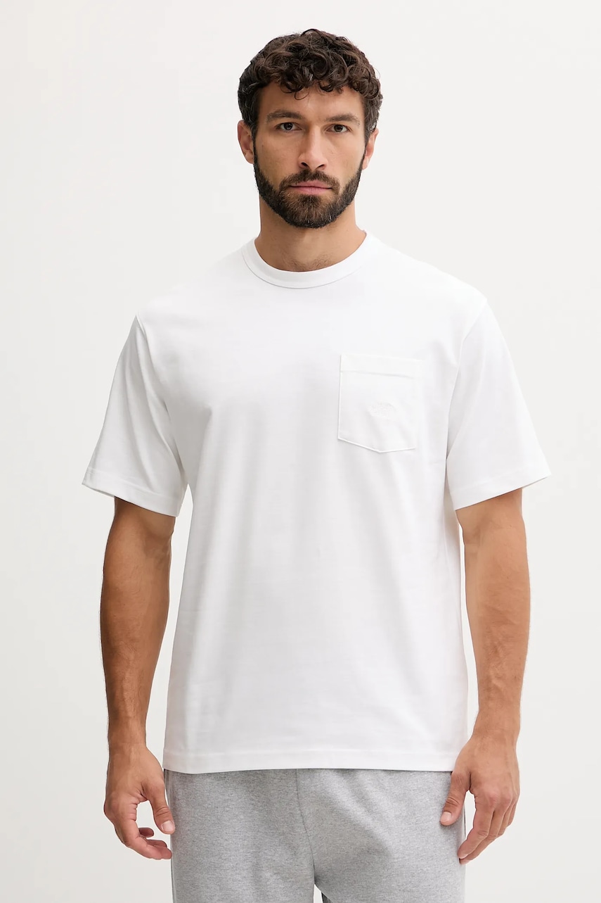 Βαμβακερό μπλουζάκι The North Face Dome Relaxed ανδρικά, χρώμα: άσπρο, NF0A8DYPFN41