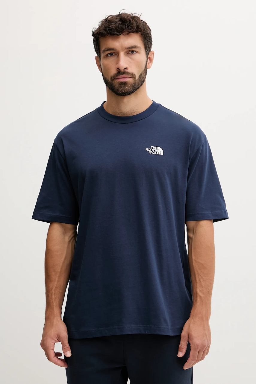 Βαμβακερό μπλουζάκι The North Face Essential ανδρικά, χρώμα: ναυτικό μπλε, NF0A87NR8K21