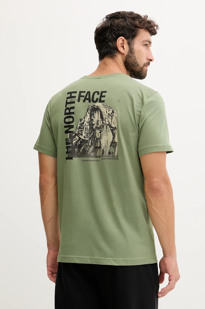 Βαμβακερό μπλουζάκι The North Face ανδρικά, χρώμα: πράσινο, NF0A8EE9BO91