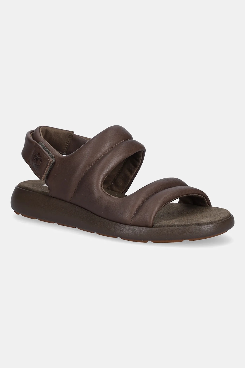 Δερμάτινα σανδάλια Timberland Belmar Waves Backstrap χρώμα: καφέ, TB0A411REM41