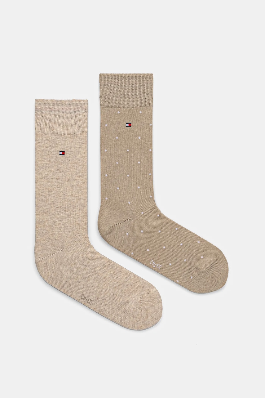 Κάλτσες Tommy Hilfiger 2-pack χρώμα: μπεζ, 701230780