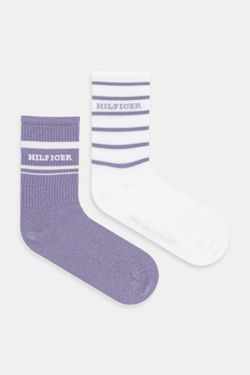 Κάλτσες Tommy Hilfiger 2-pack χρώμα: μοβ, 701236457