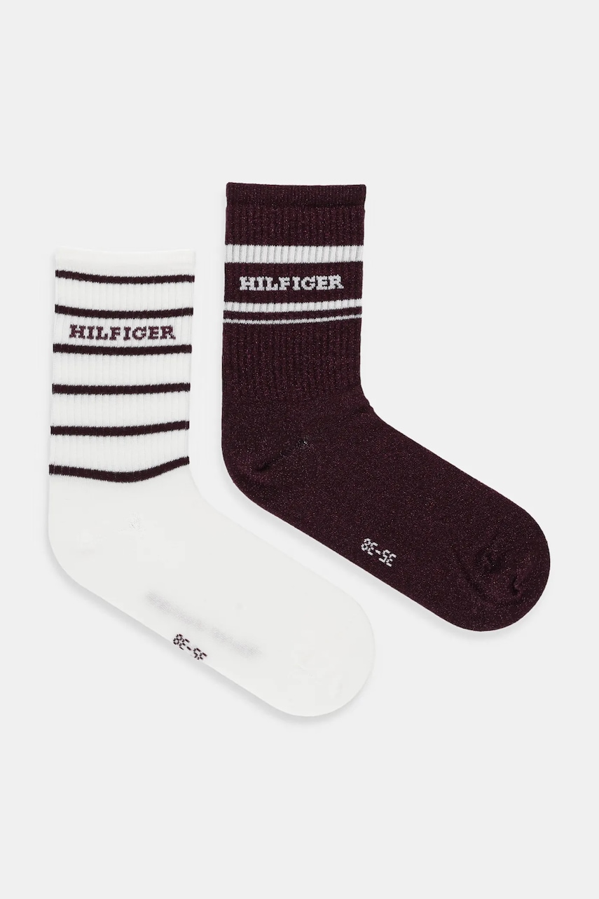 Κάλτσες Tommy Hilfiger 2-pack χρώμα: μπορντό, 701236457