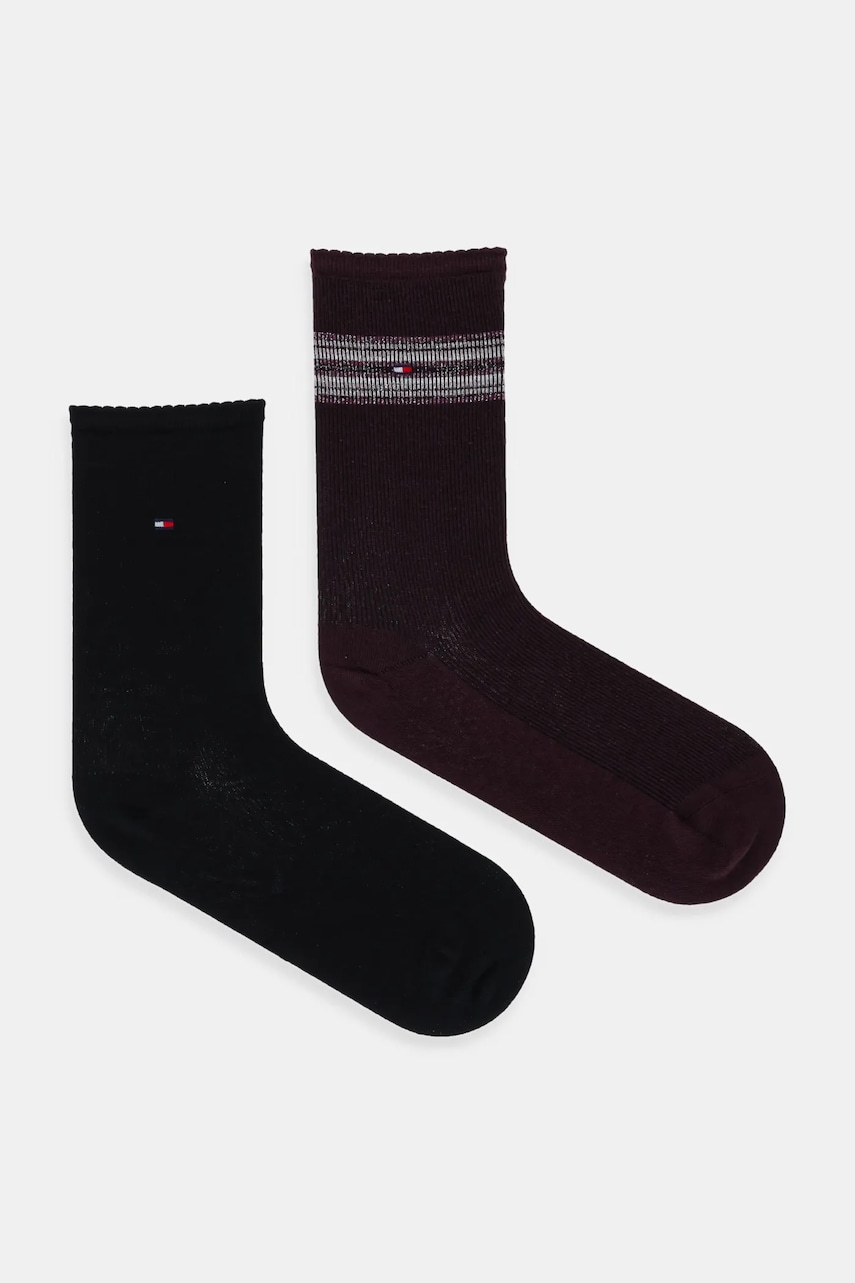 Κάλτσες Tommy Hilfiger 2-pack χρώμα: μπορντό, 701236458