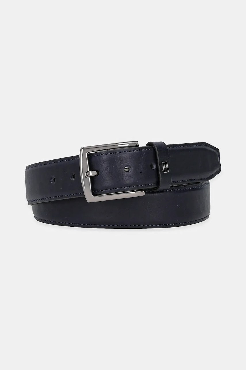Δερμάτινη ζώνη Tommy Hilfiger χρώμα: ναυτικό μπλε, AM0AM13571