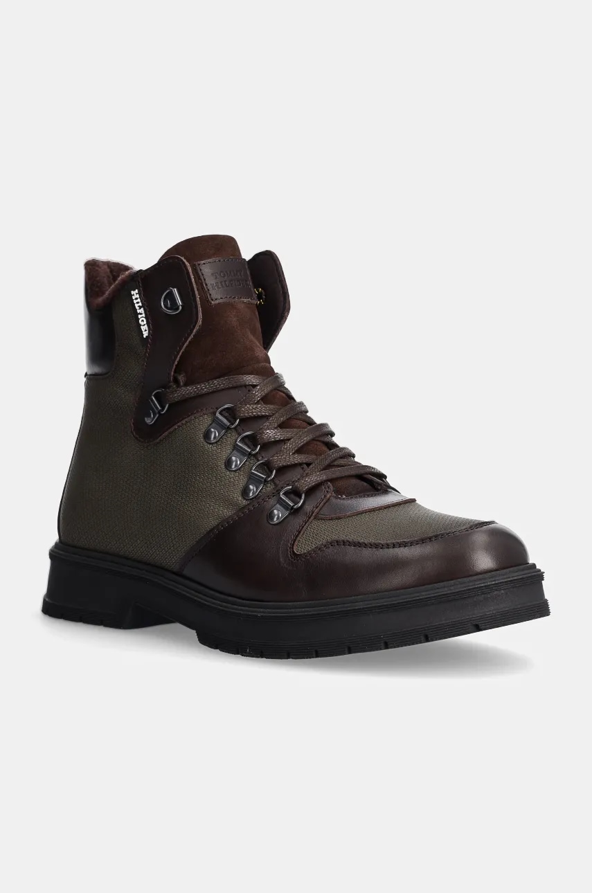 Παπούτσια Tommy Hilfiger HILFIGER WARM CORDURA MIX BOOT χρώμα: πράσινο, FM0FM05180