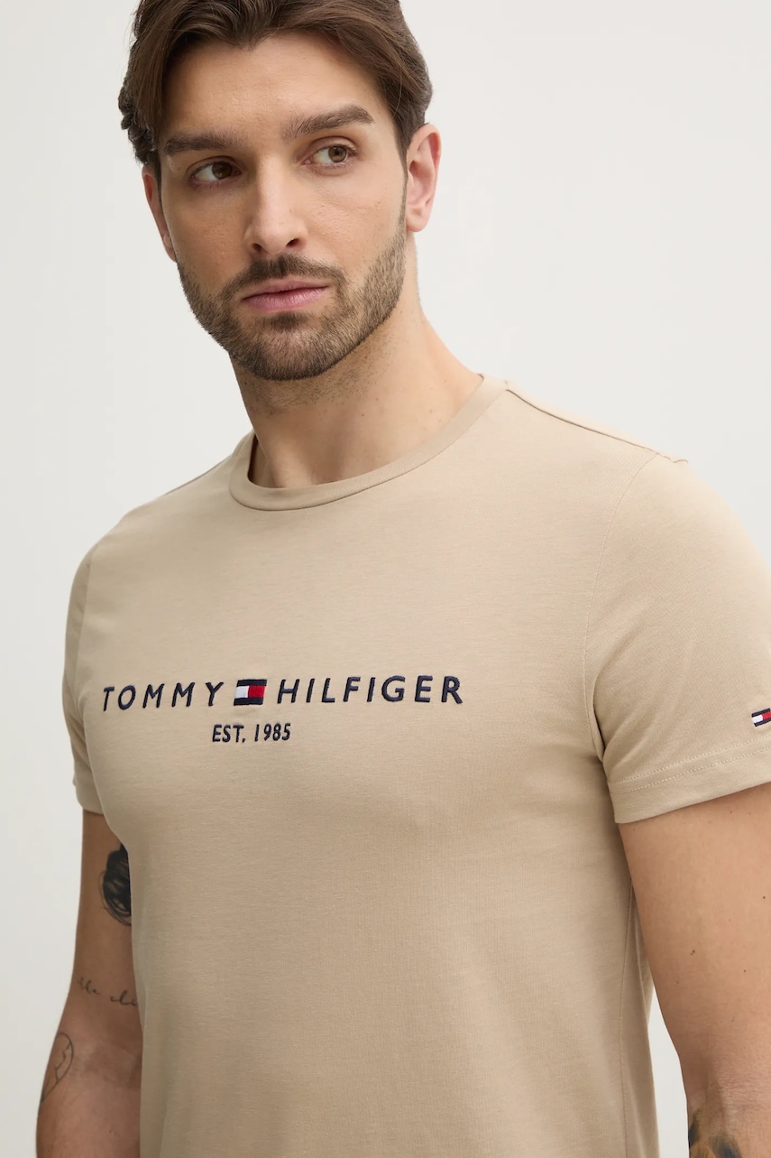 Βαμβακερό μπλουζάκι Tommy Hilfiger ανδρικό, χρώμα: μπλε, MW0MW11797