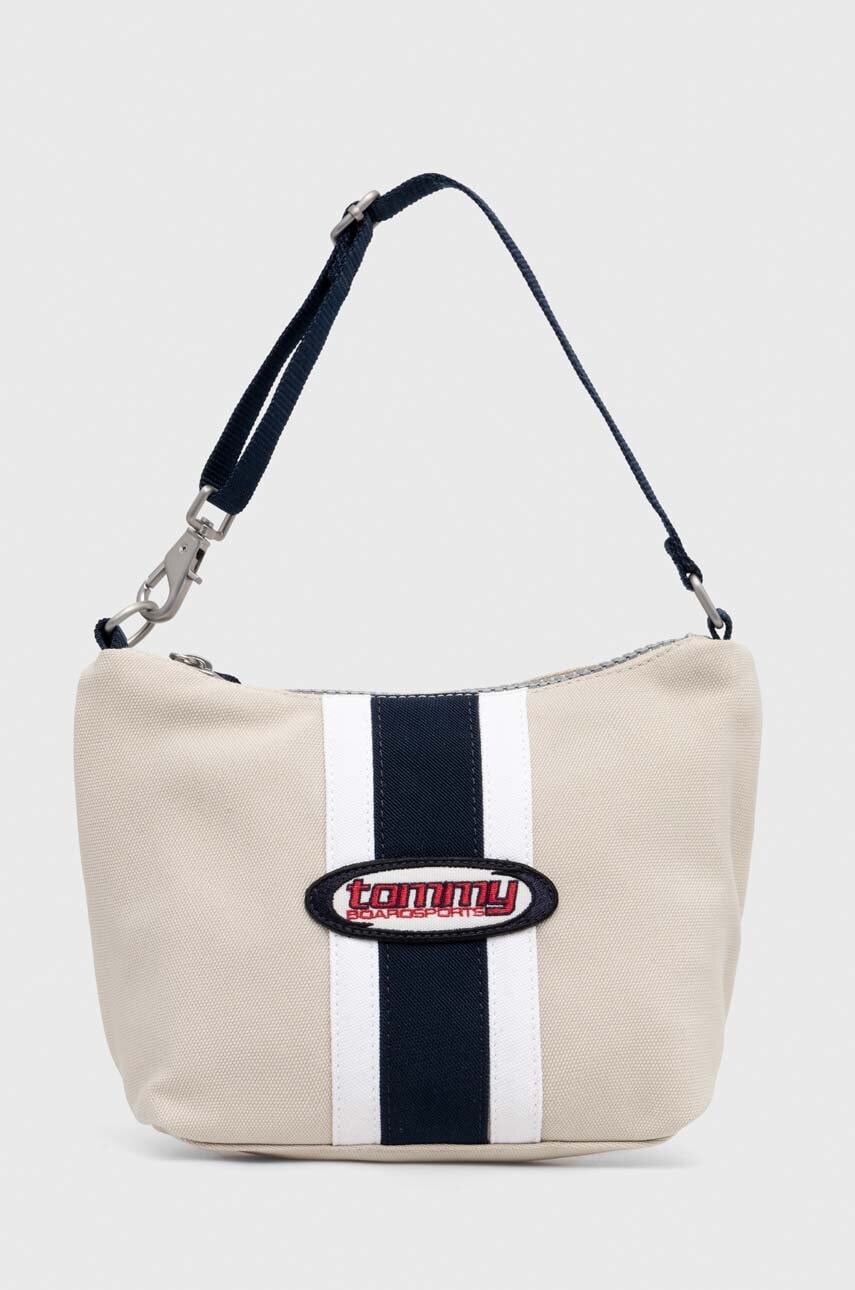 Τσάντα Tommy Jeans χρώμα: μπεζ