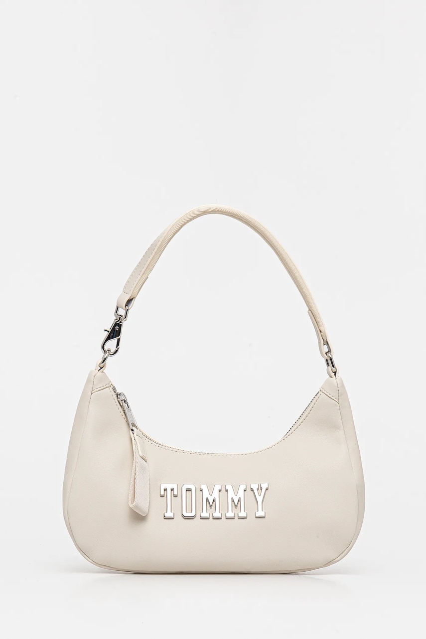 Τσάντα Tommy Jeans χρώμα: μπεζ, AW0AW17364