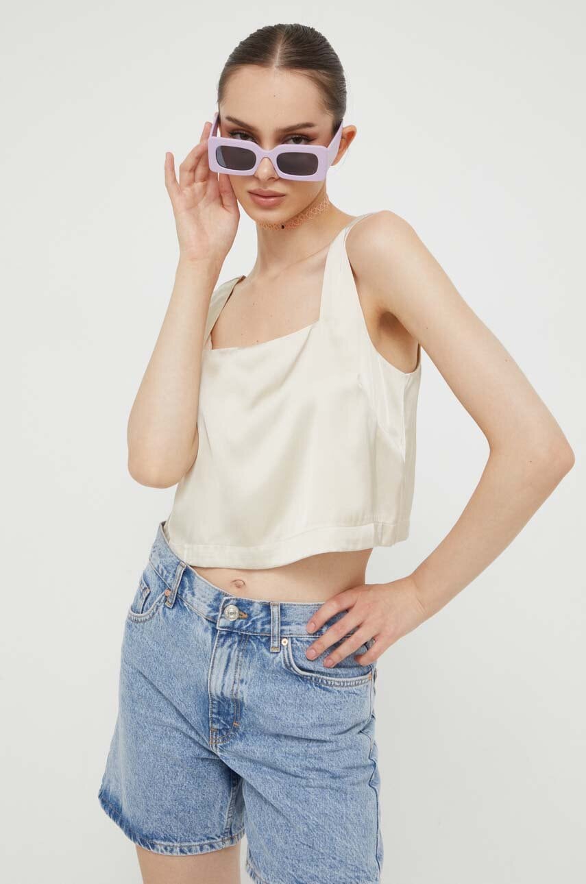 Top Abercrombie & Fitch χρώμα: μπεζ