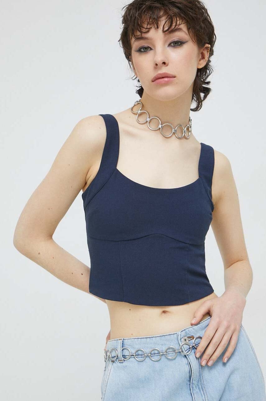 Top Abercrombie & Fitch χρώμα: ναυτικό μπλε