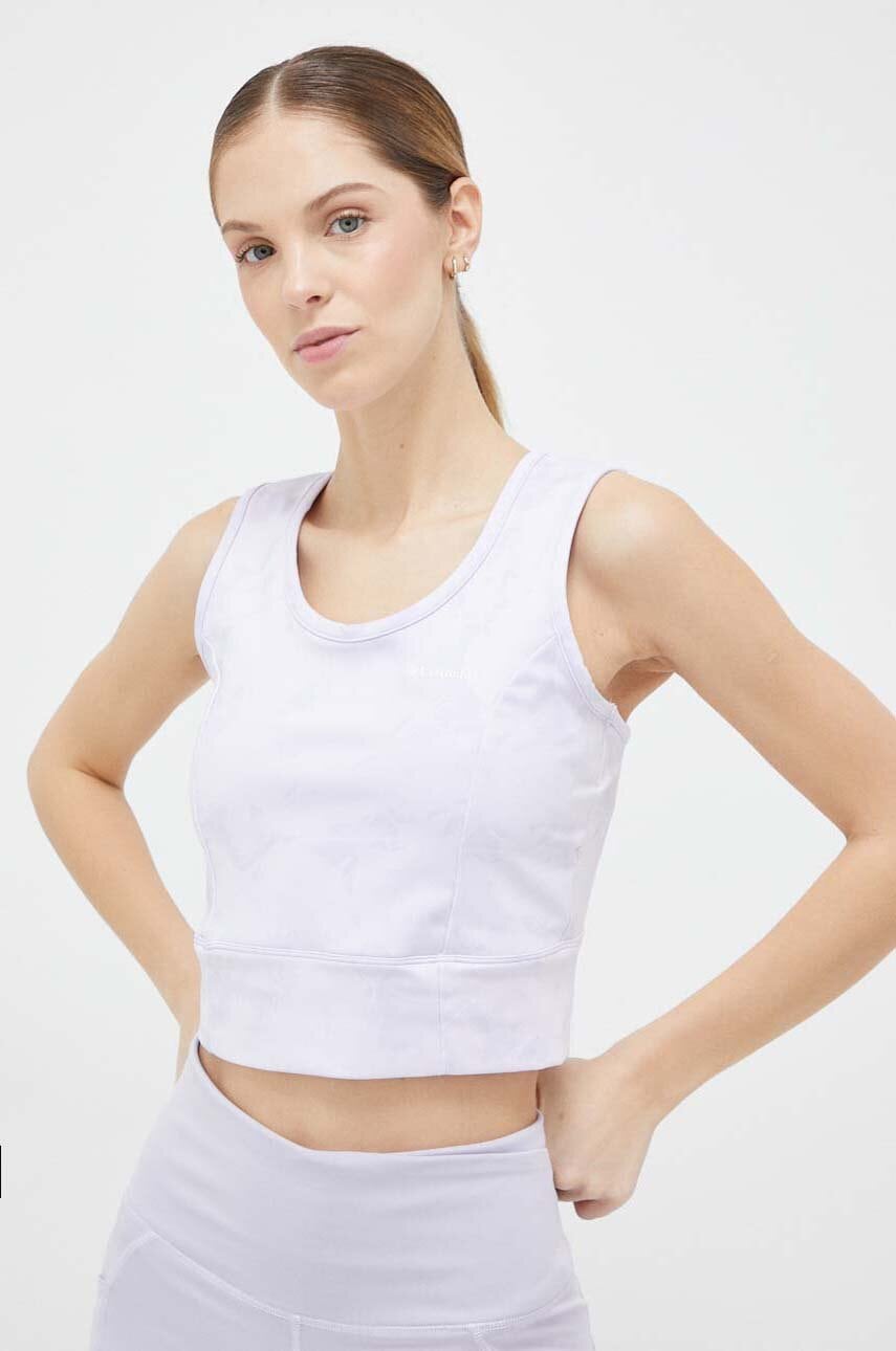 Αθλητικό top Columbia Windgates II Cropped γυναικεία, χρώμα: μοβ