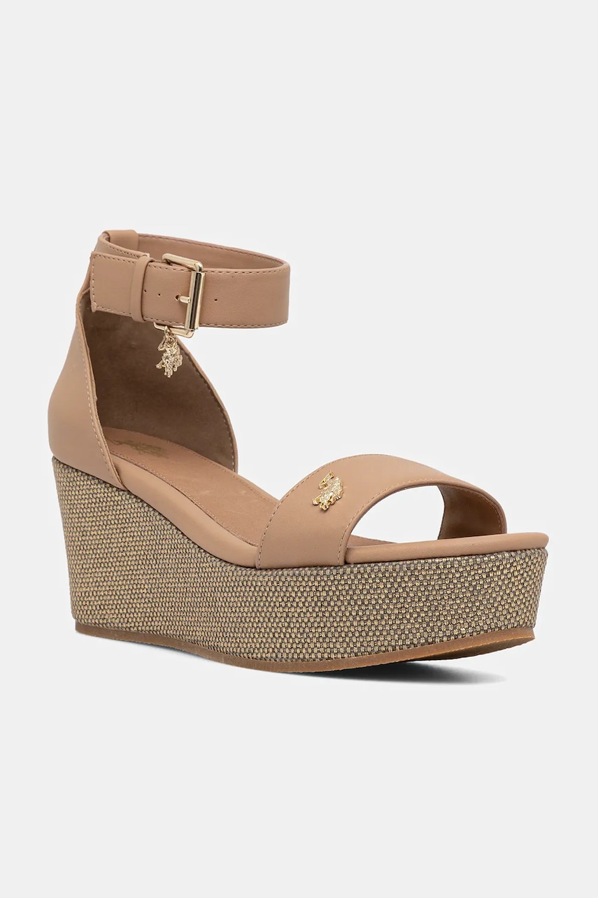 Σανδάλια U.S. Polo Assn. ALEIDA χρώμα: καφέ, ALEIDA001W/5Y1