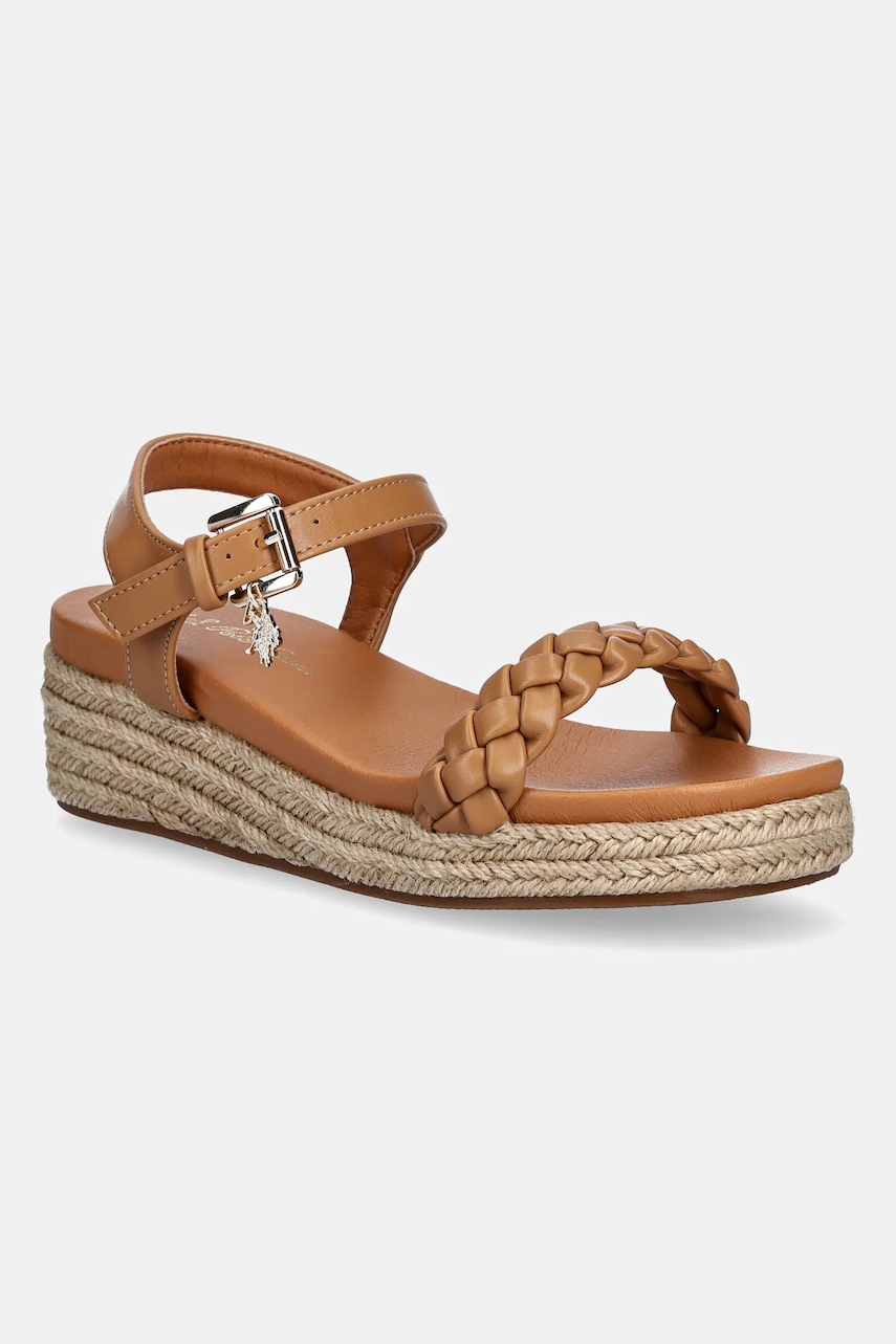 Σανδάλια U.S. Polo Assn. ASTRID χρώμα: καφέ, ASTRID001W/5Y1