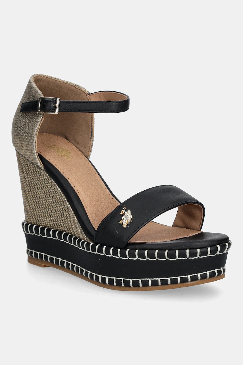 Σανδάλια U.S. Polo Assn. AYLIN χρώμα: μαύρο, AYLIN025W/5YC1