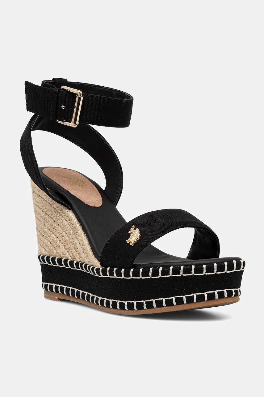 Σανδάλια U.S. Polo Assn. AYLIN χρώμα: μαύρο, AYLIN028W/5C1