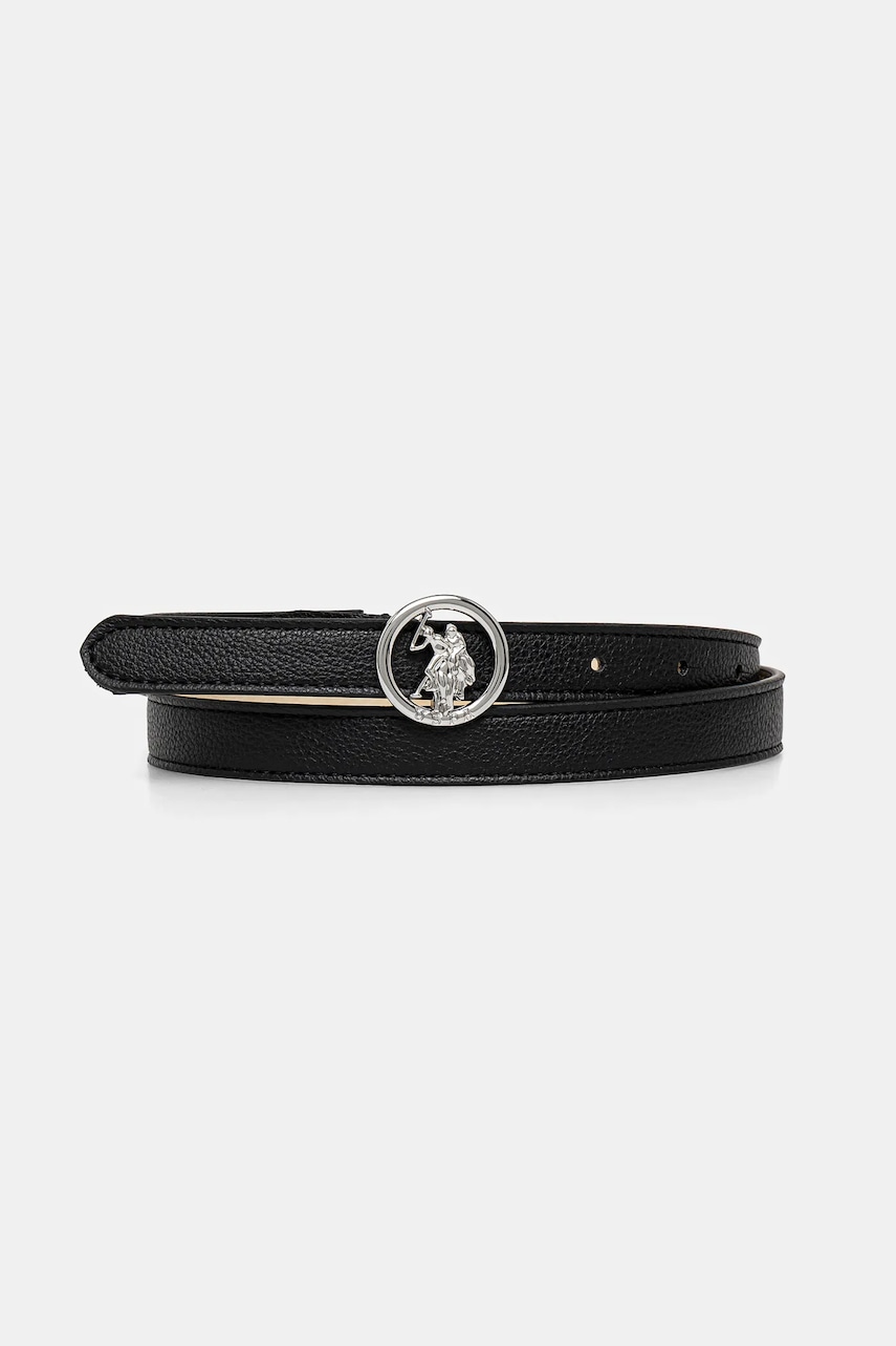 Ζώνη U.S. Polo Assn. Gardena χρώμα: μαύρο, AEUGC2636WB4