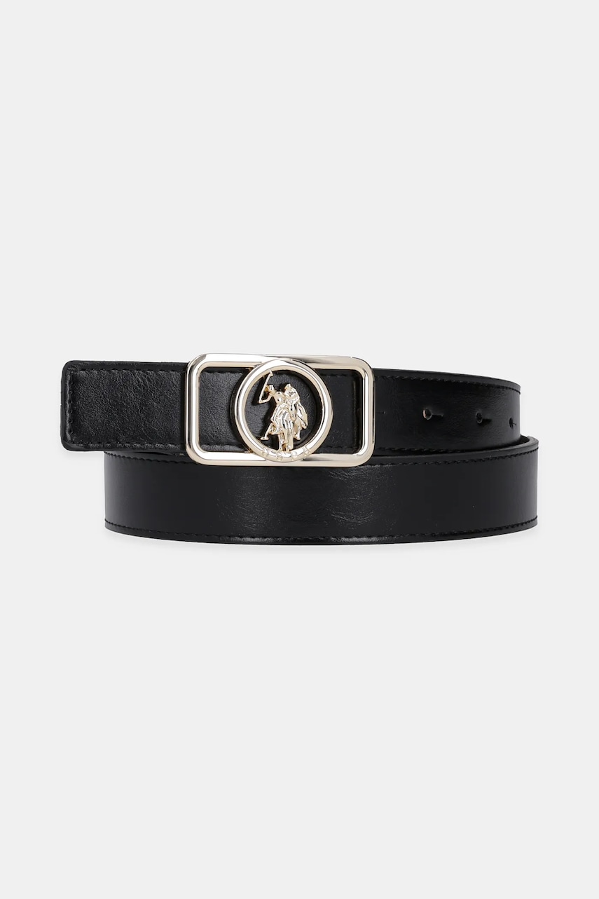 Ζώνη U.S. Polo Assn. Gardena χρώμα: μαύρο, AEUGC2637WAJ