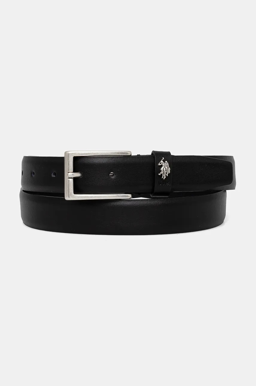 Δερμάτινη ζώνη U.S. Polo Assn. Hitchcock χρώμα: μαύρο, AIUH32375MHN