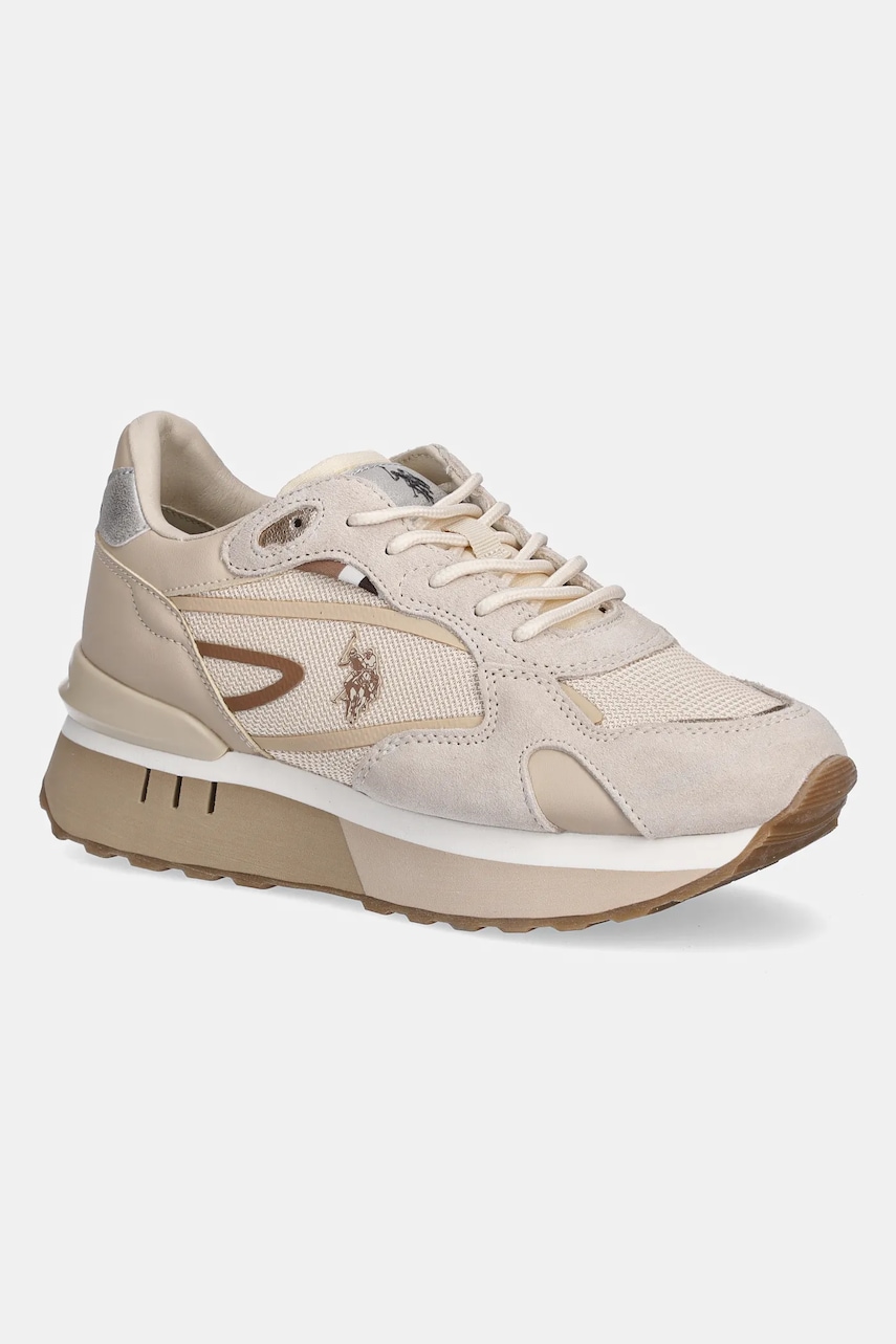 Αθλητικά U.S. Polo Assn. VICKY001 χρώμα: μπεζ, VICKY001W/ETS1