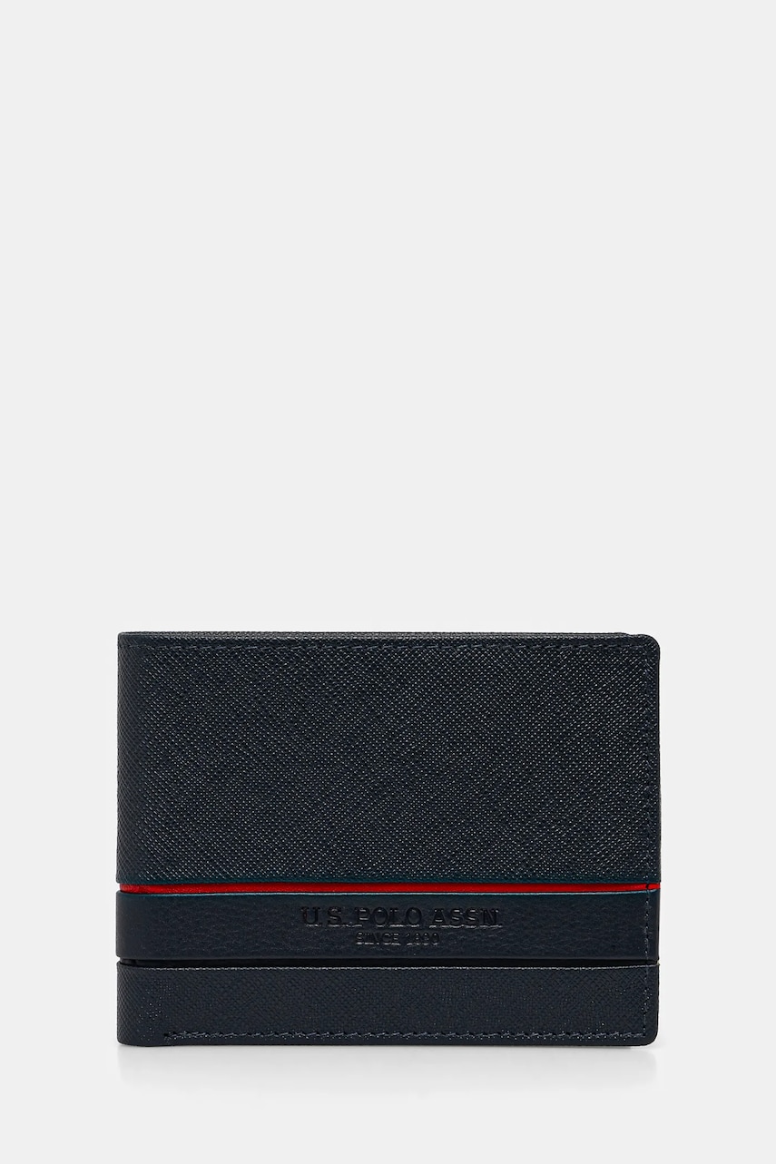 Δερμάτινο πορτοφόλι U.S. Polo Assn. Yale ανδρικό, χρώμα: ναυτικό μπλε, WEUYA2619MHA