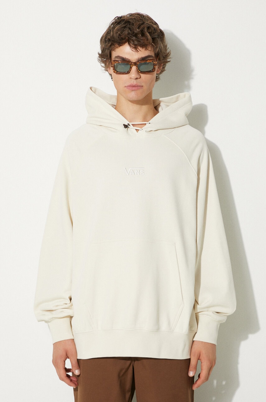 Βαμβακερή μπλούζα Vans Premium Classics LX Hoodie Fleece χρώμα: μπεζ, με κουκούλα, VN000GZ189F1