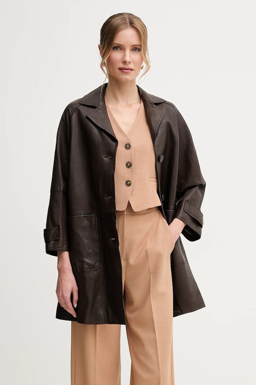 Παλτό Weekend Max Mara χρώμα: καφέ, 2515471011600