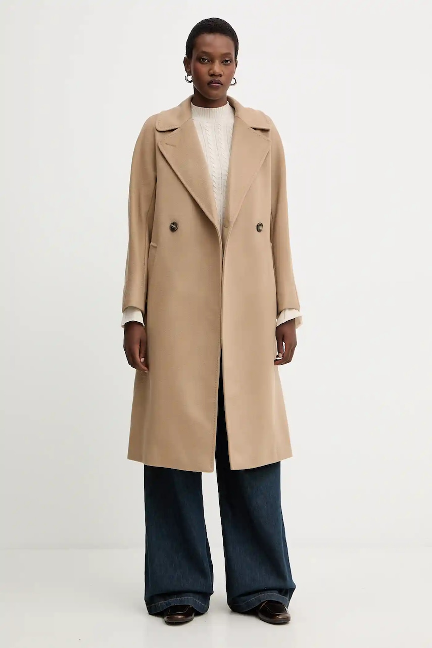 Μάλλινο παλτό Weekend Max Mara RESINA χρώμα: πράσινο, 2525016102600
