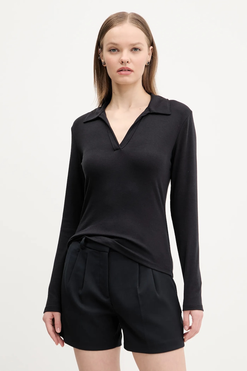 Μακρυμάνικο Abercrombie & Fitch χρώμα: μαύρο, KI139-5208