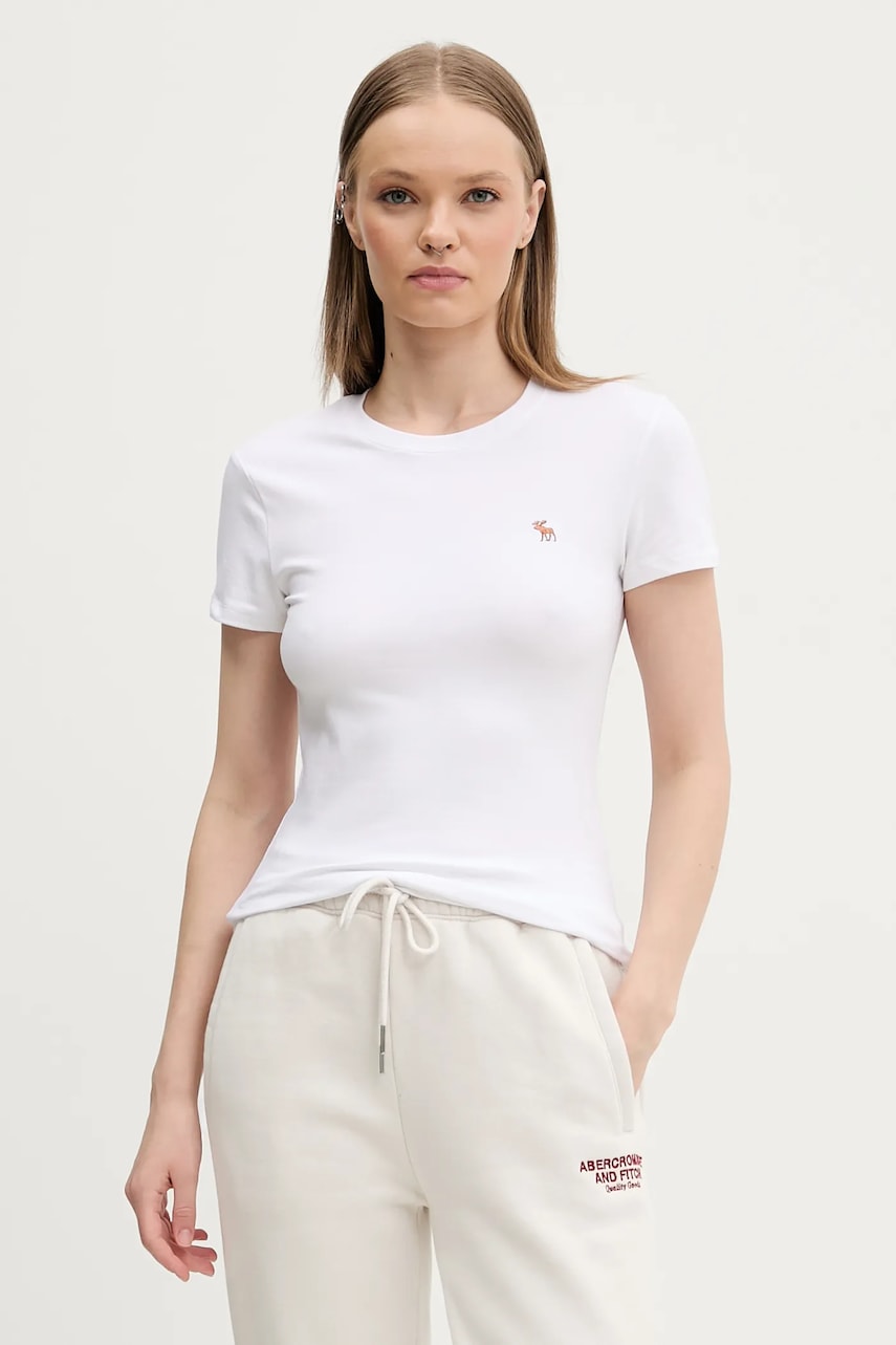 Μπλουζάκι Abercrombie & Fitch χρώμα: άσπρο, KI139-5273