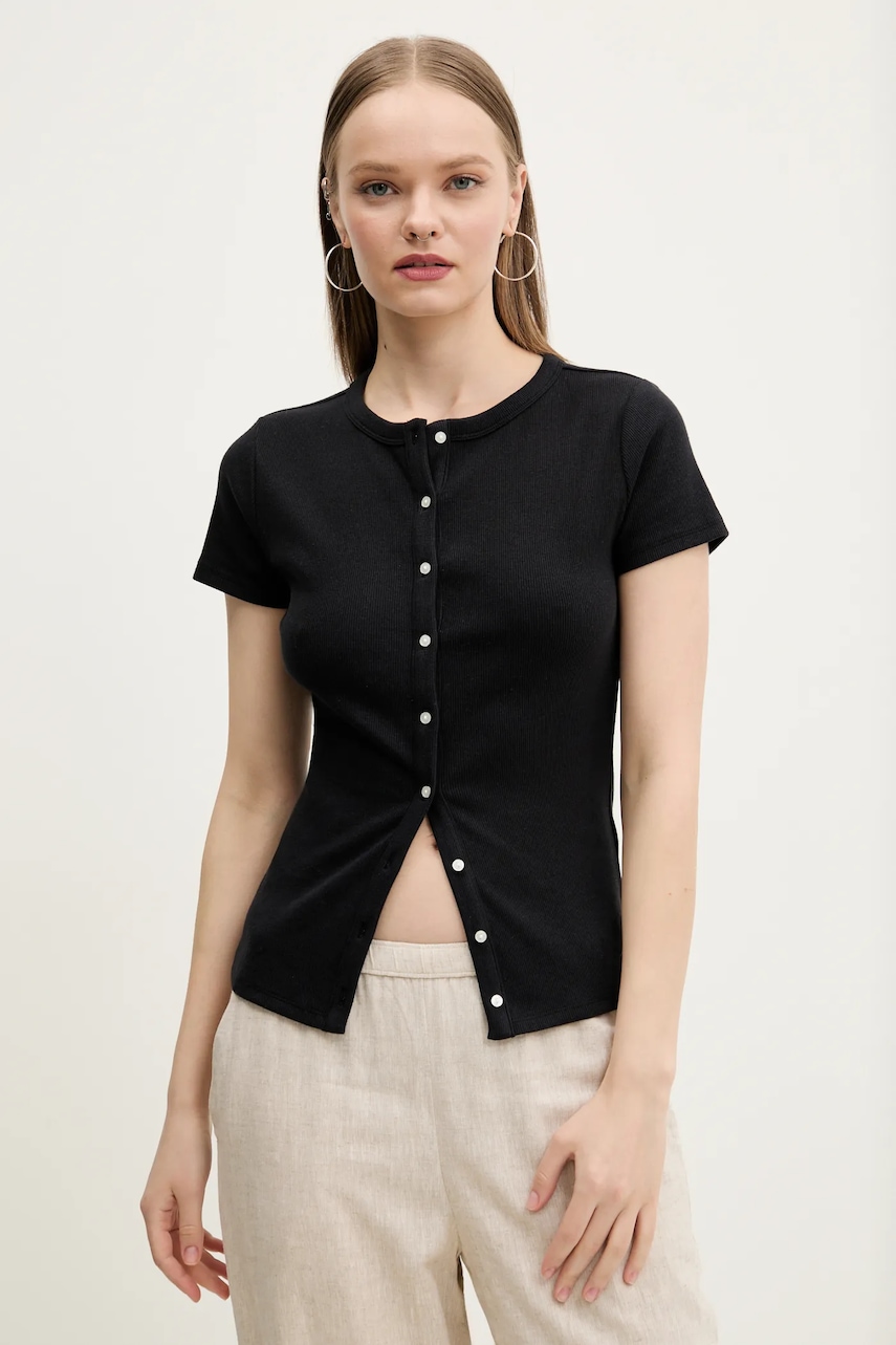 Μπλουζάκι Abercrombie & Fitch χρώμα: μαύρο, KI139-5293