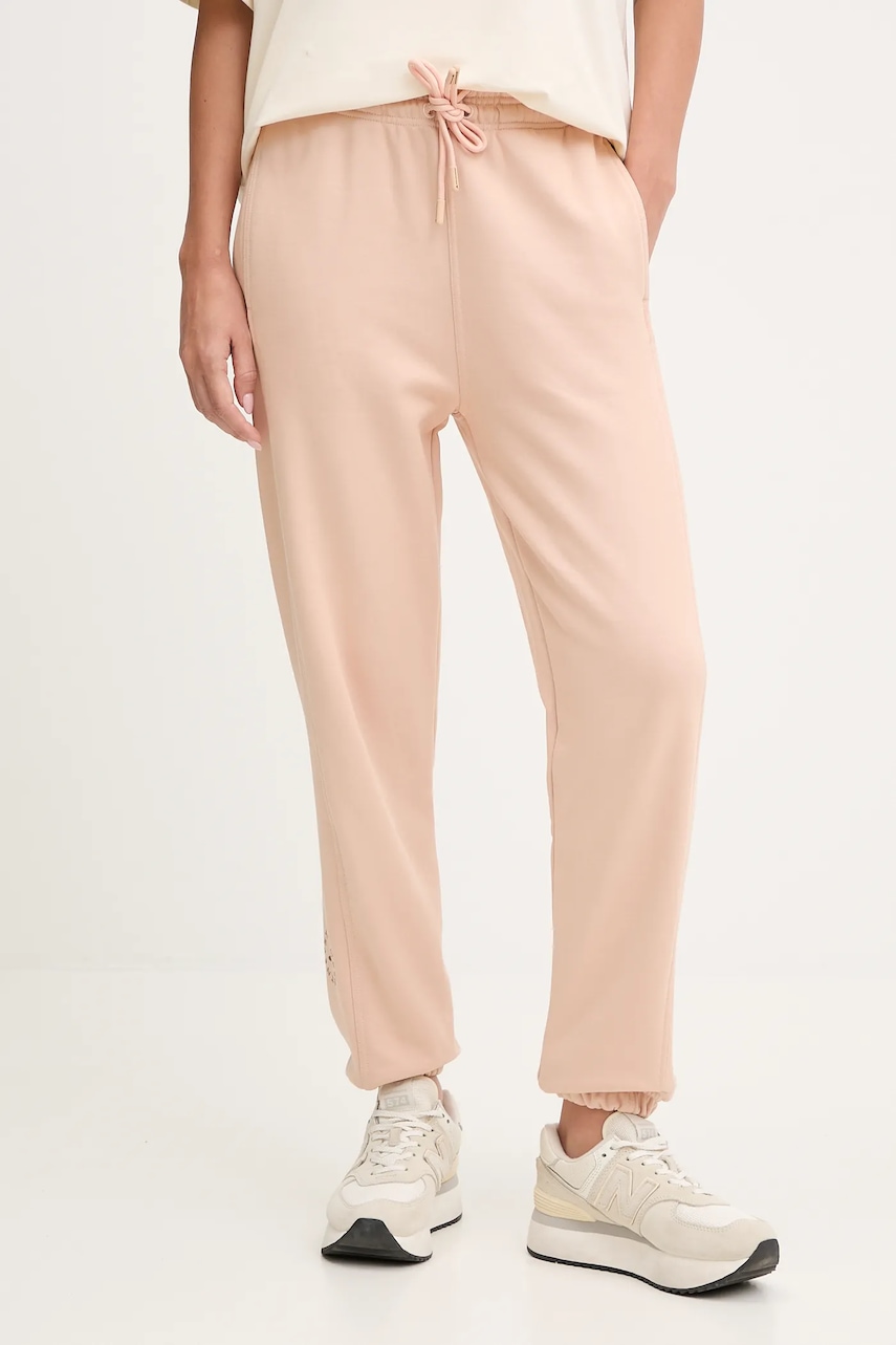 Βαμβακερό παντελόνι adidas by Stella McCartney χρώμα: πορτοκαλί, JW1375