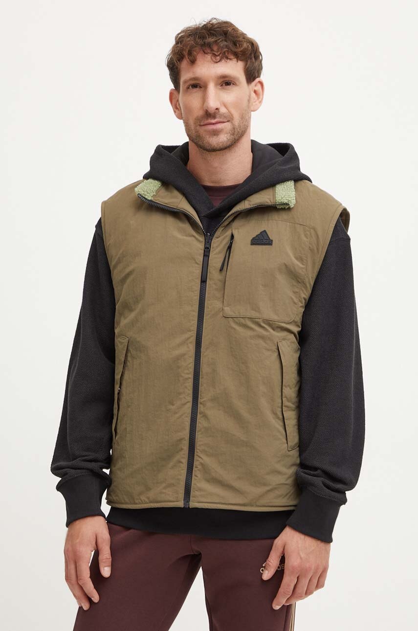 Γιλέκο δύο όψεων adidas City Escape ανδρικό, χρώμα: πράσινο, IZ4659