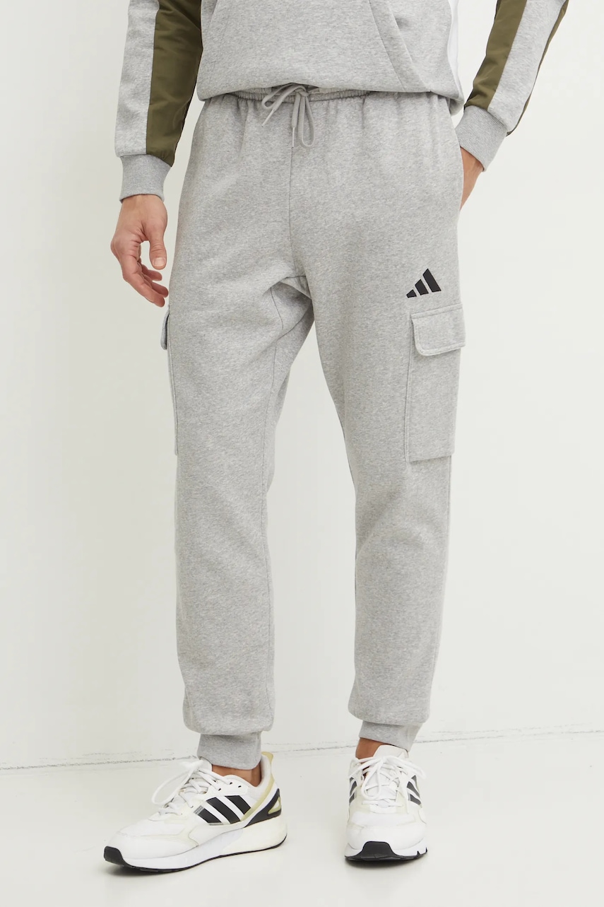 Παντελόνι φόρμας adidas Feelcozy χρώμα: γκρι, JE3823