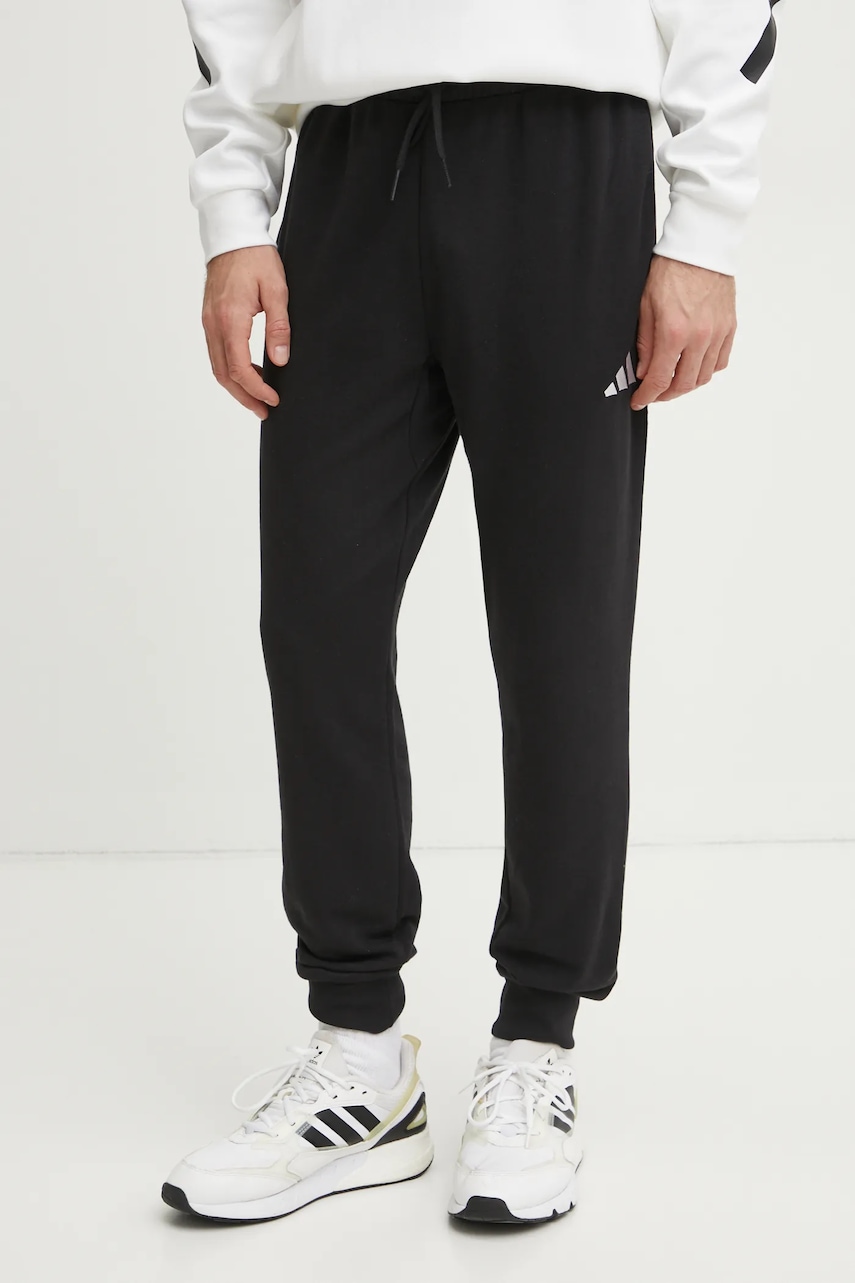 Παντελόνι φόρμας adidas Feelcozy χρώμα: μαύρο, JE3854